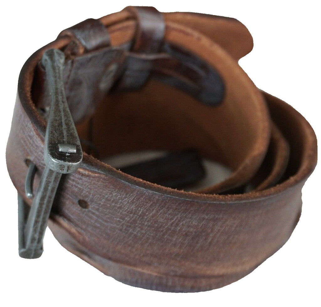 Genuine Casual Waistband vintage Leather Waist handmade belt Ston Buckle 60S 70S