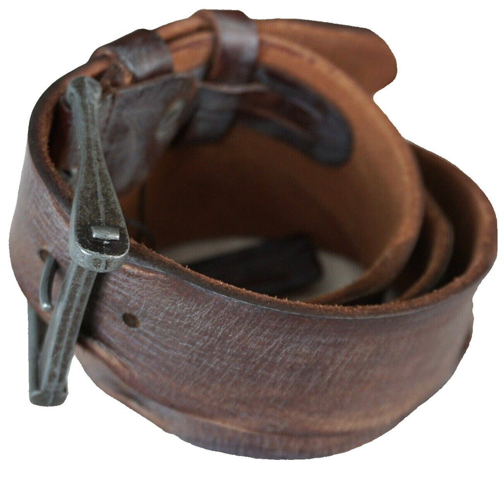 Genuine Casual Waistband vintage Leather Waist handmade belt Ston Buckle 60S 70S