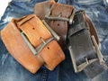 Genuine Casual Waistband vintage Leather Waist handmade belt Ston Buckle 60S 70S