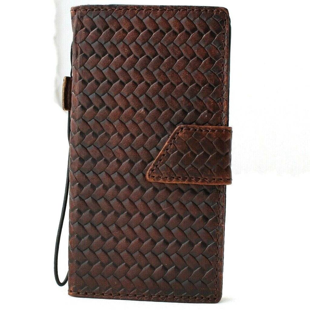 Handmade Woven Leather iPhone Wallet Case with Card Slots