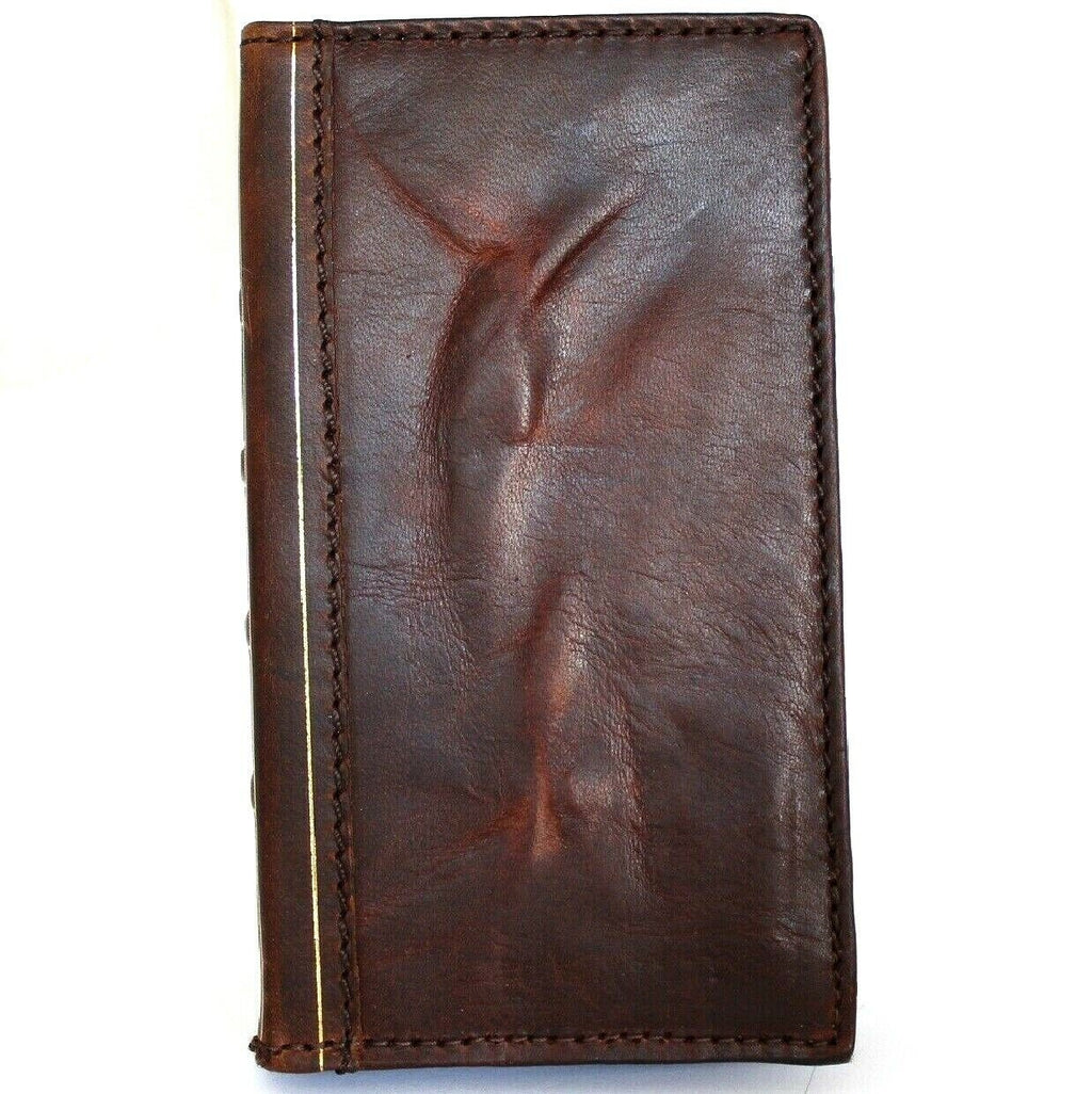 Handmade Leather Wallet Case: Samsung Galaxy, Card Slots, Book Design