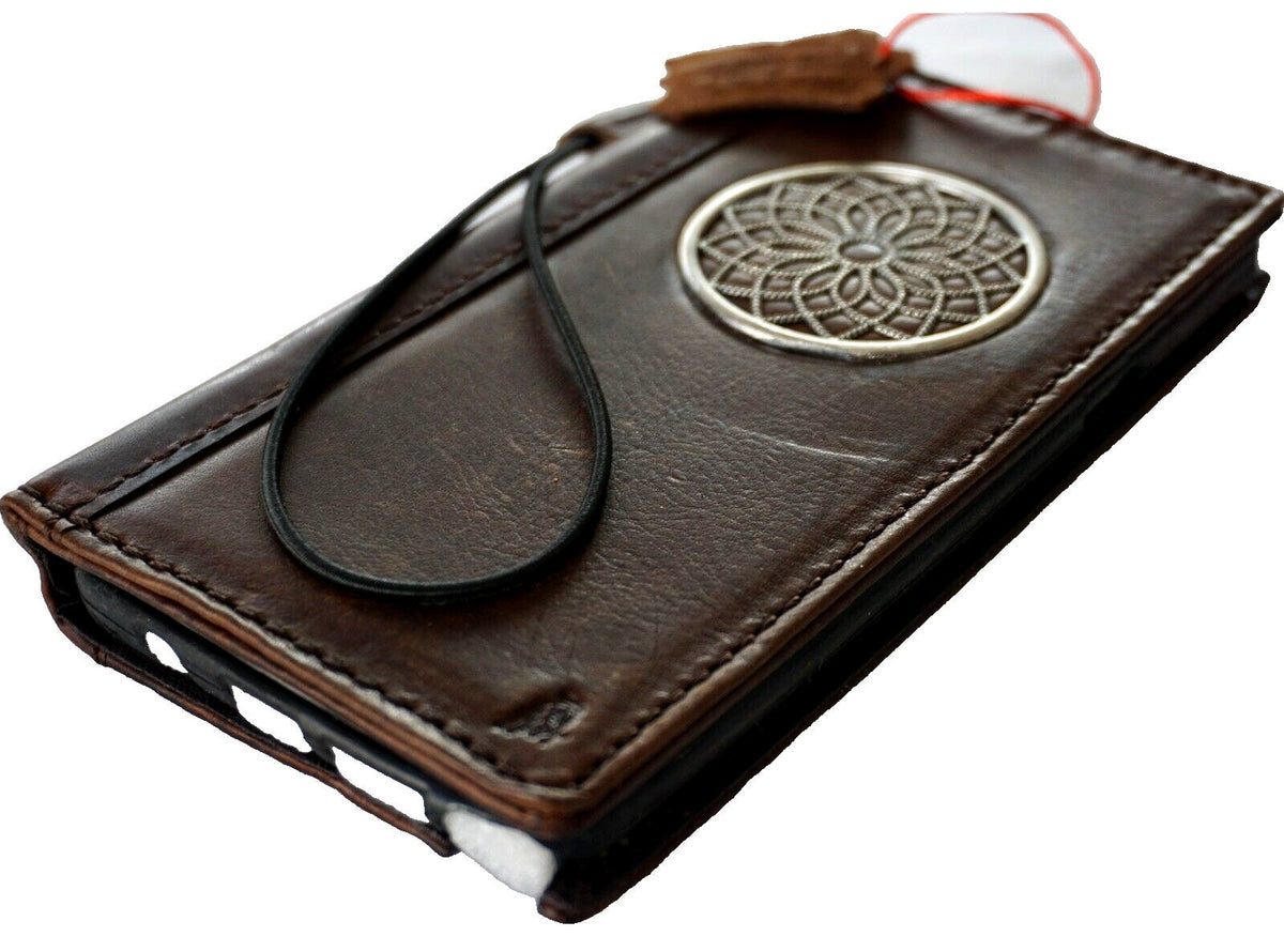 Leather iPhone Wallet Case: Rustic Adorned Book Cover