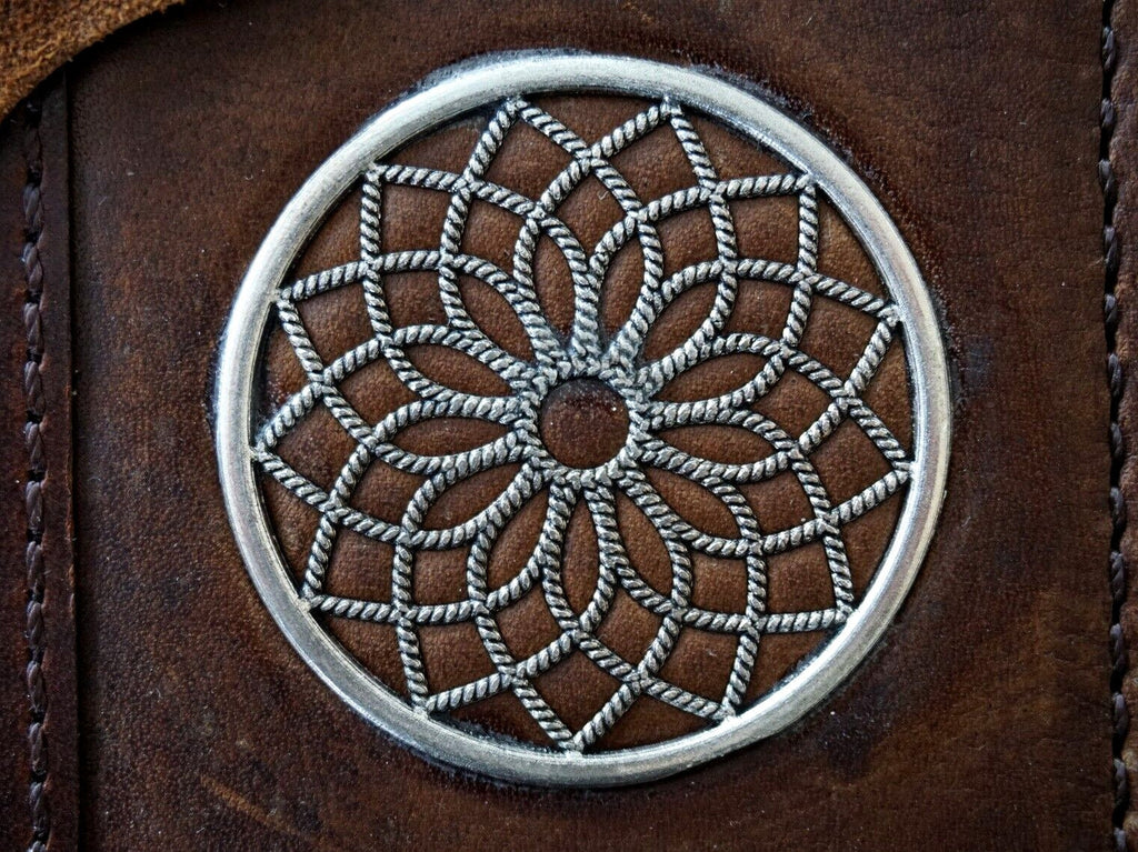 Vintage Leather Pixel Phone Wallet Case: Tree of Life Design