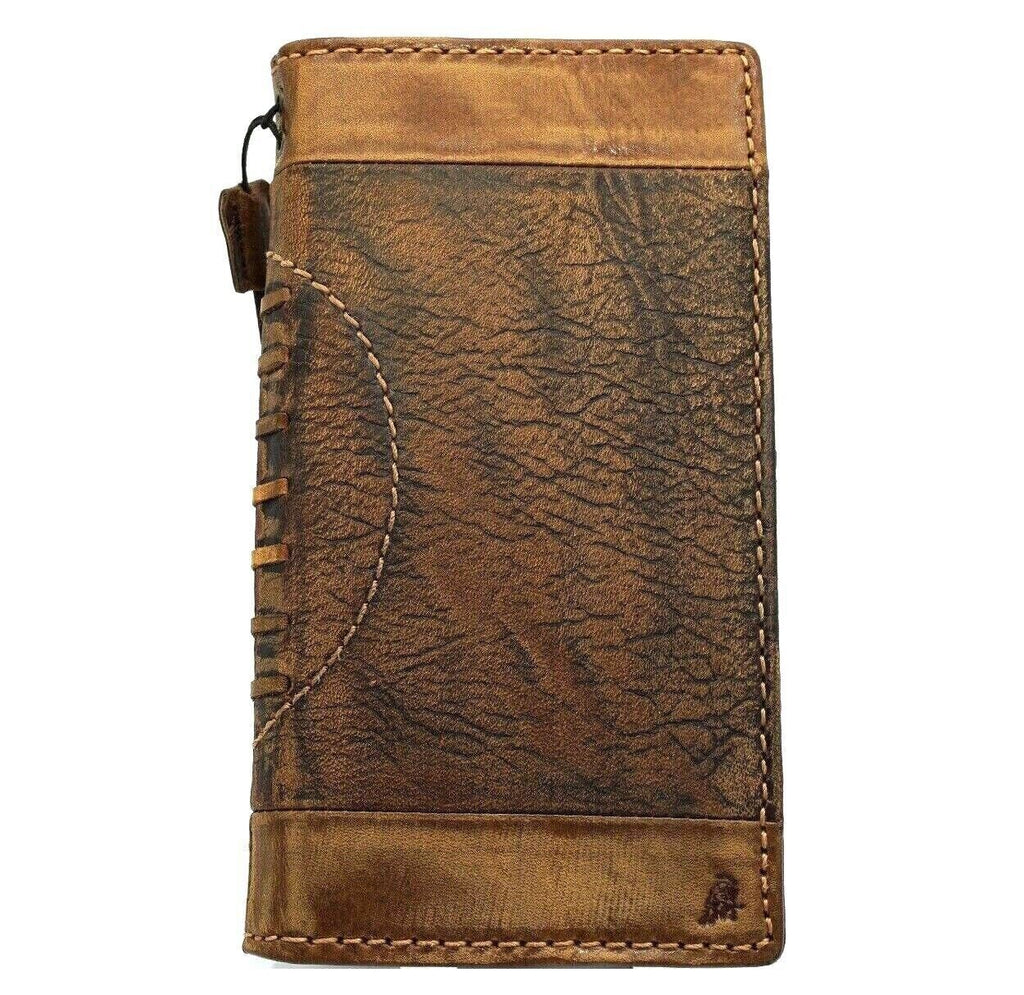 Handmade Leather iPhone Wallet Case: Vintage Book Design