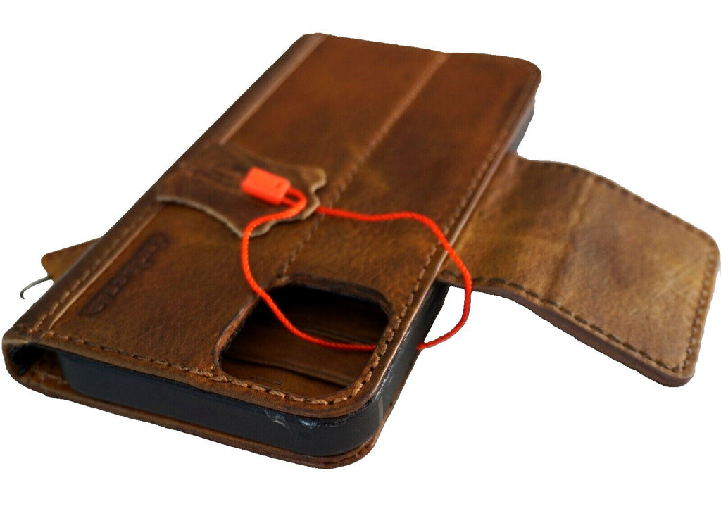 Genuine Leather Galaxy Phone Case: Paw Print Wallet Book