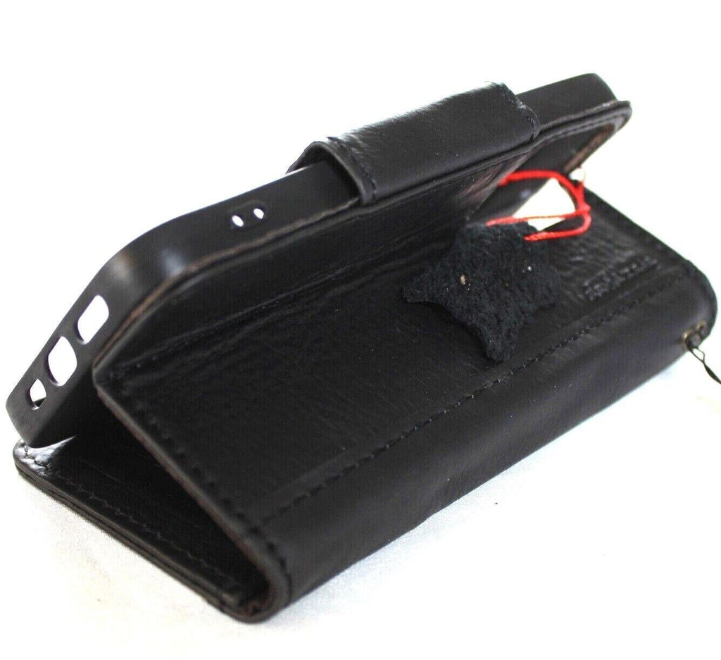 Vintage Leather iPhone Wallet Case: ID Window, Card Slots