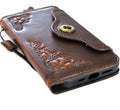 Vintage Style Leather iPhone Wallet Case: Floral Tooled Book Cover