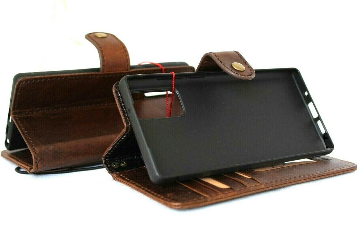 Handmade Leather Wallet Case for OnePlus: Card Slots, Wireless Charge