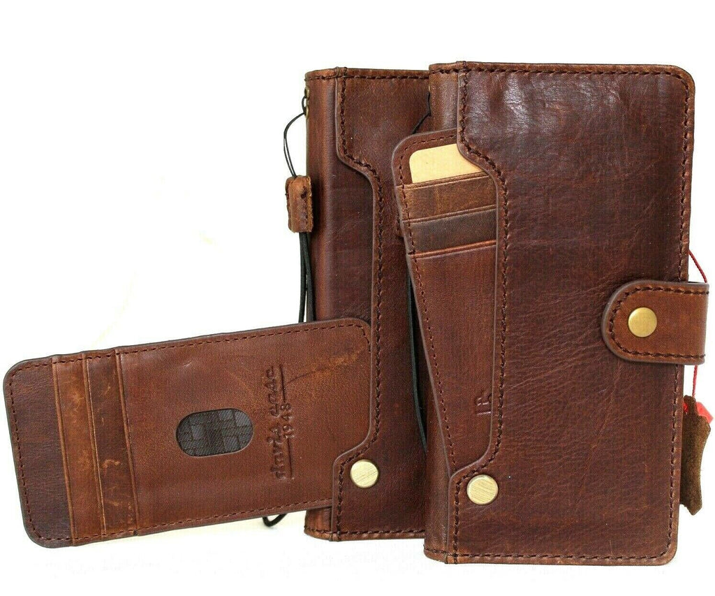 Handmade Leather Wallet Case for OnePlus: Card Slots, Wireless Charge
