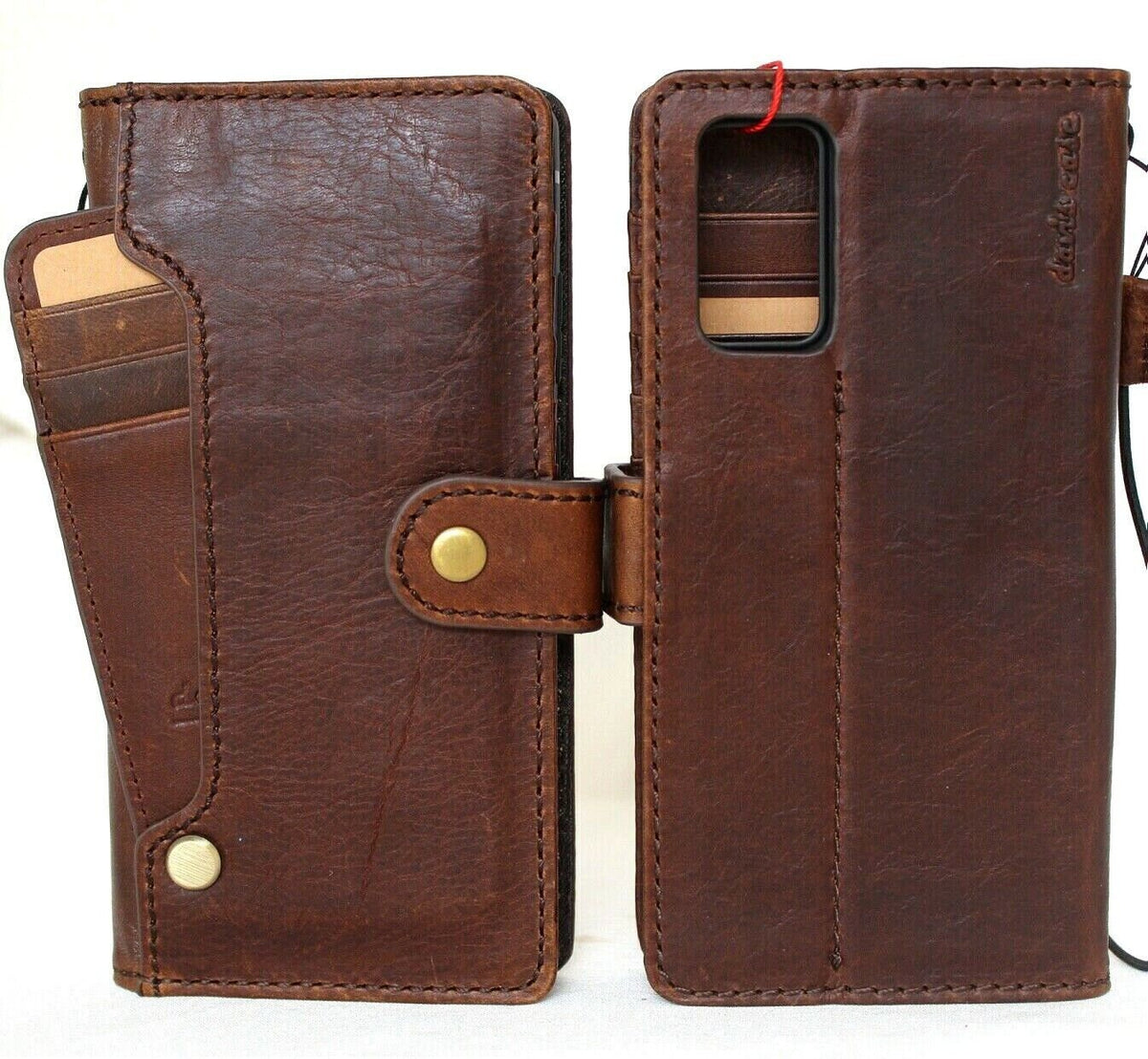 Handmade Leather Wallet Case for OnePlus: Card Slots, Wireless Charge
