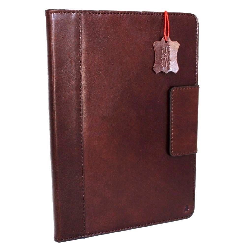 Genuine Leather iPad Pro Case: Slim Brown Magnetic Cover with Card Slots