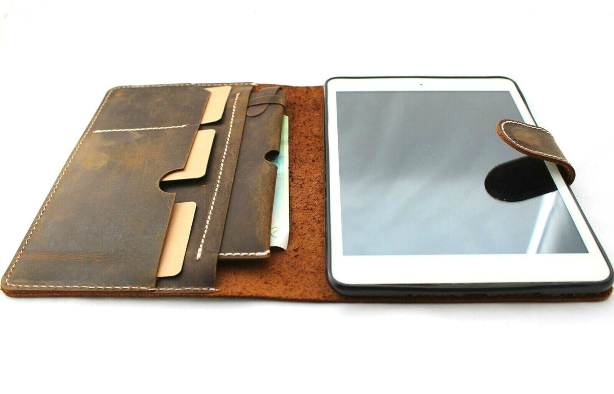Vintage Leather iPad Mini Case: Magnetic Wallet