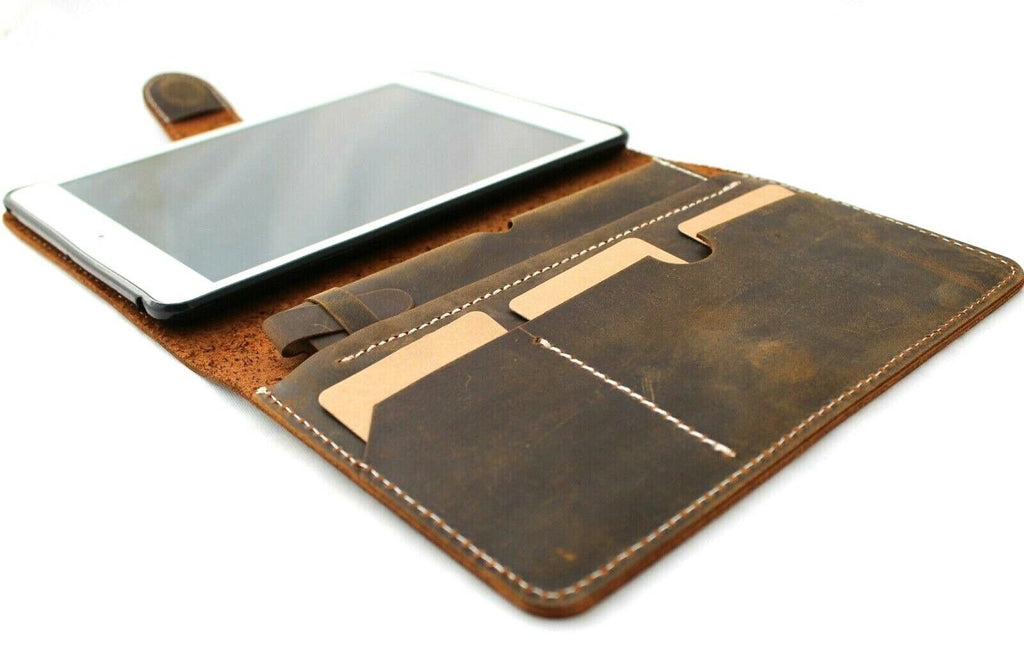 Vintage Leather iPad Mini Case: Dog Paw Magnetic Wallet