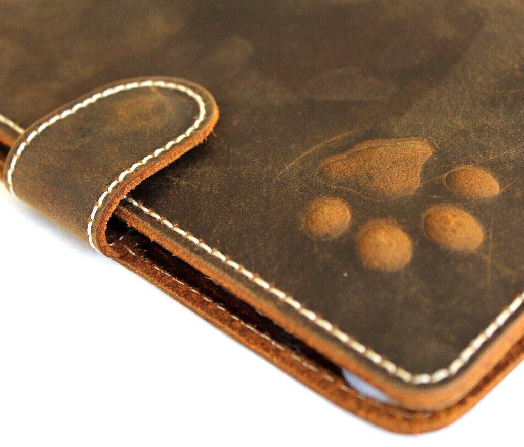 Vintage Leather iPad Mini Case: Dog Paw Magnetic Wallet