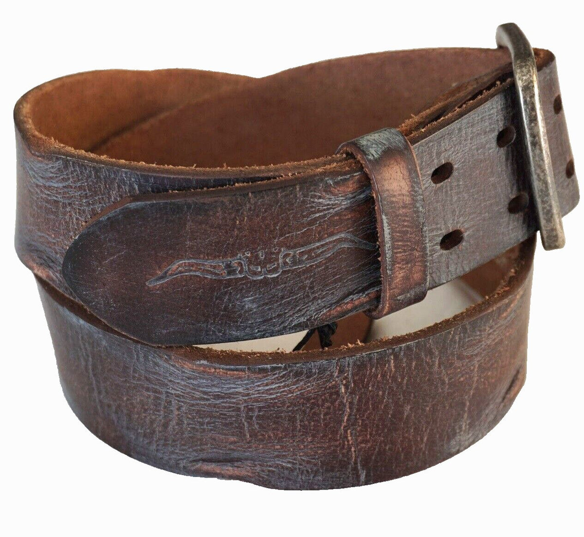 Genuine Casual Waistband vintage Leather Waist handmade belt Ston Buckle 60S 70S