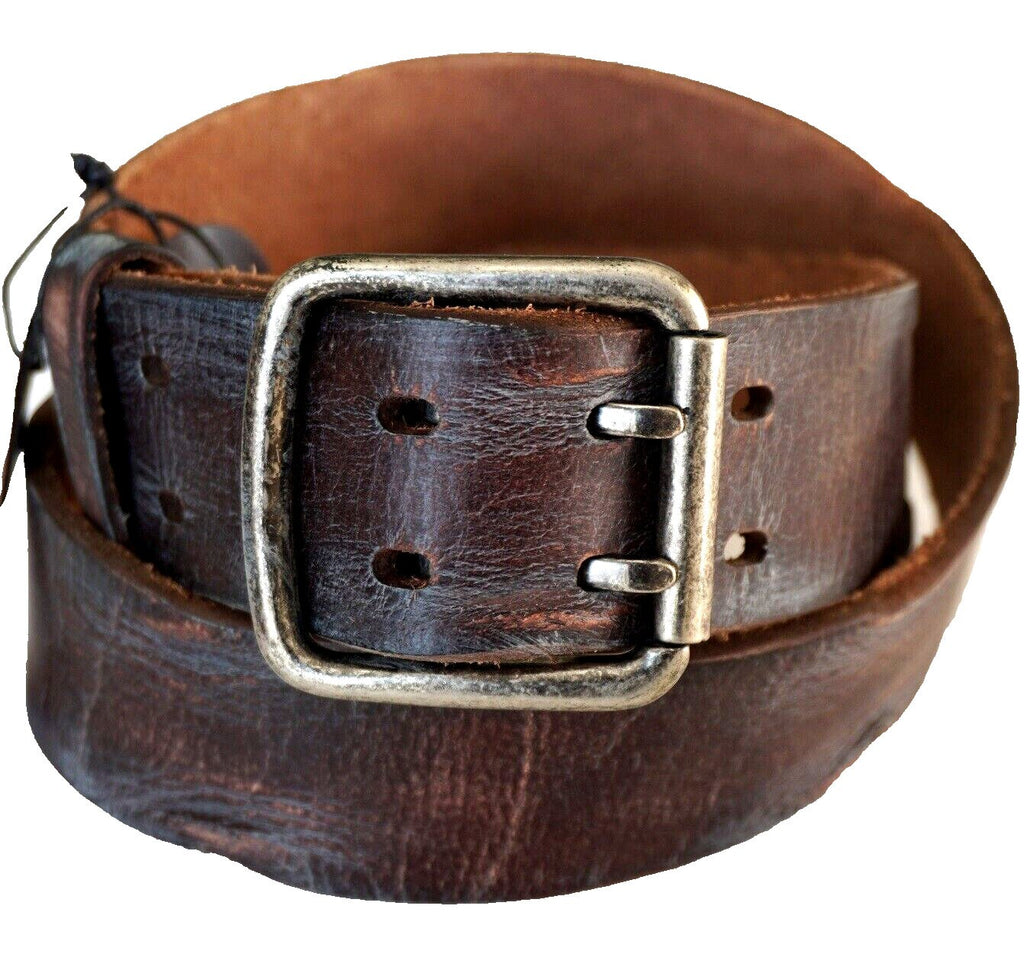 Genuine Casual Waistband vintage Leather Waist handmade belt Ston Buckle 60S 70S
