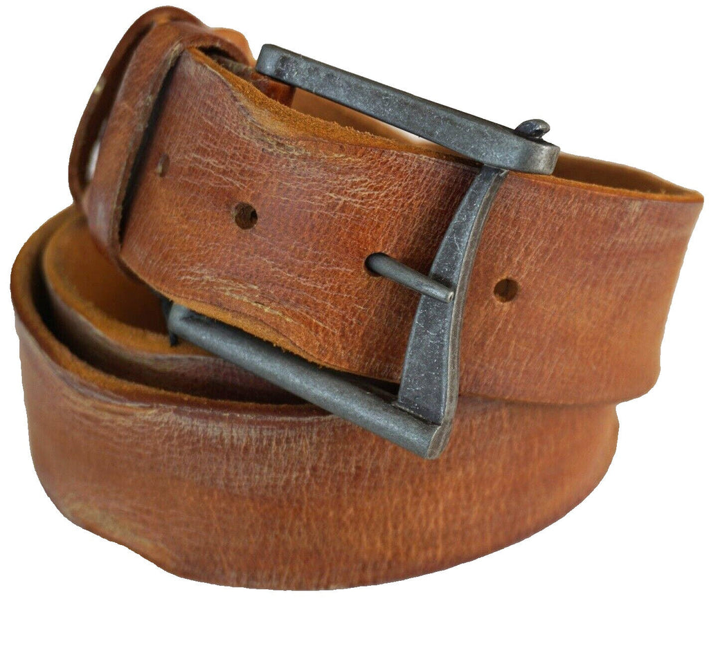 Genuine Casual Waistband vintage Leather Waist handmade belt Ston Buckle 60S 70S