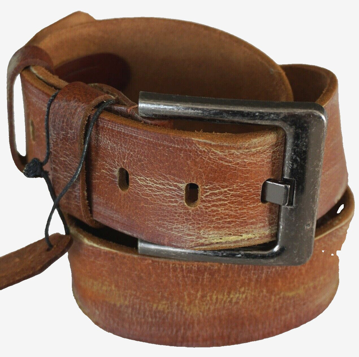 Genuine Casual Waistband vintage Leather Waist handmade belt Ston Buckle 60S 70S