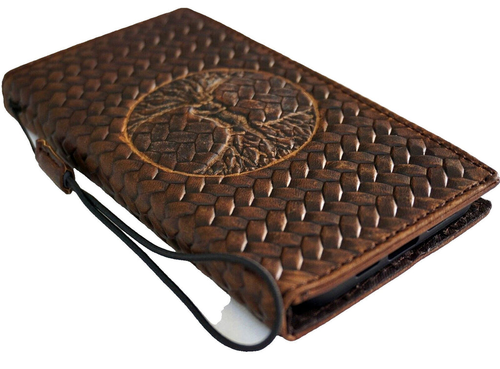 Embossed Tree of Love Leather Phone Wallet Case for Galaxy
