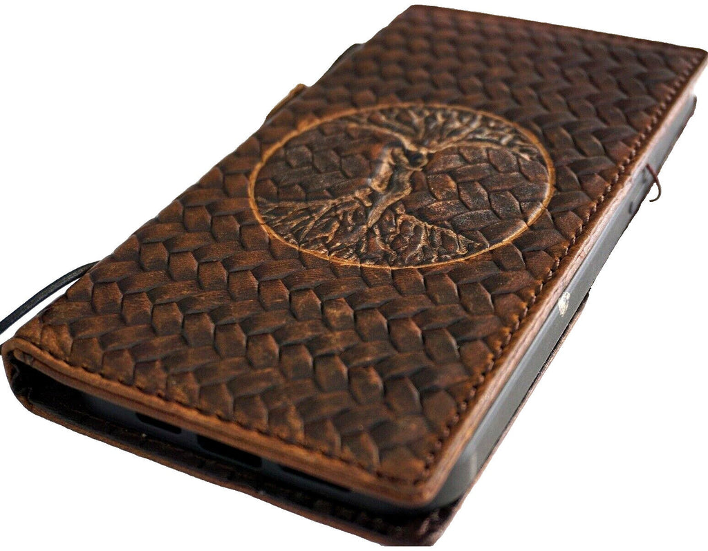 Embossed Tree of Love Leather Phone Wallet Case for Galaxy