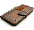 Handmade Leather Wallet Case for Google Pixel: Vintage Magnetic Book Cover