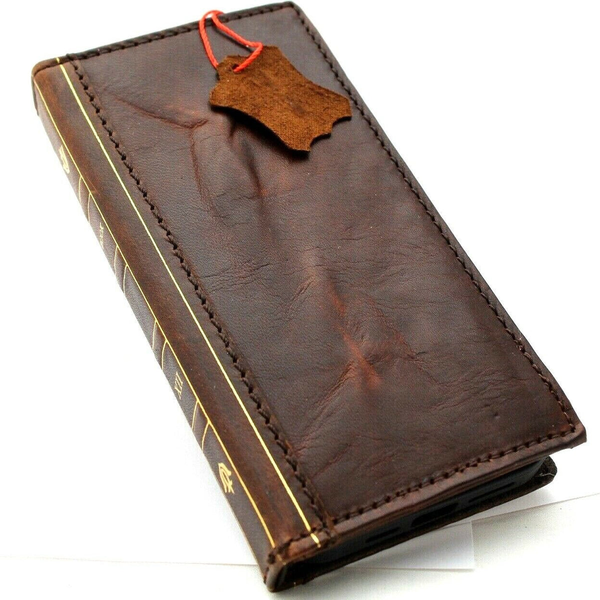Handmade Leather Wallet Case: Samsung Galaxy, Card Slots, Book Design