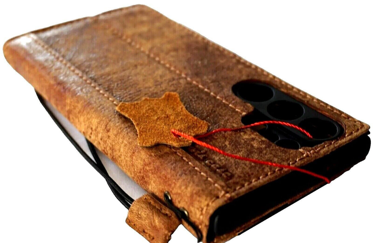Handmade Leather Wallet Phone Case: Samsung Galaxy, Card Slots