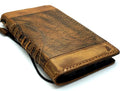 Handmade Leather iPhone Wallet Case: Vintage Book Design