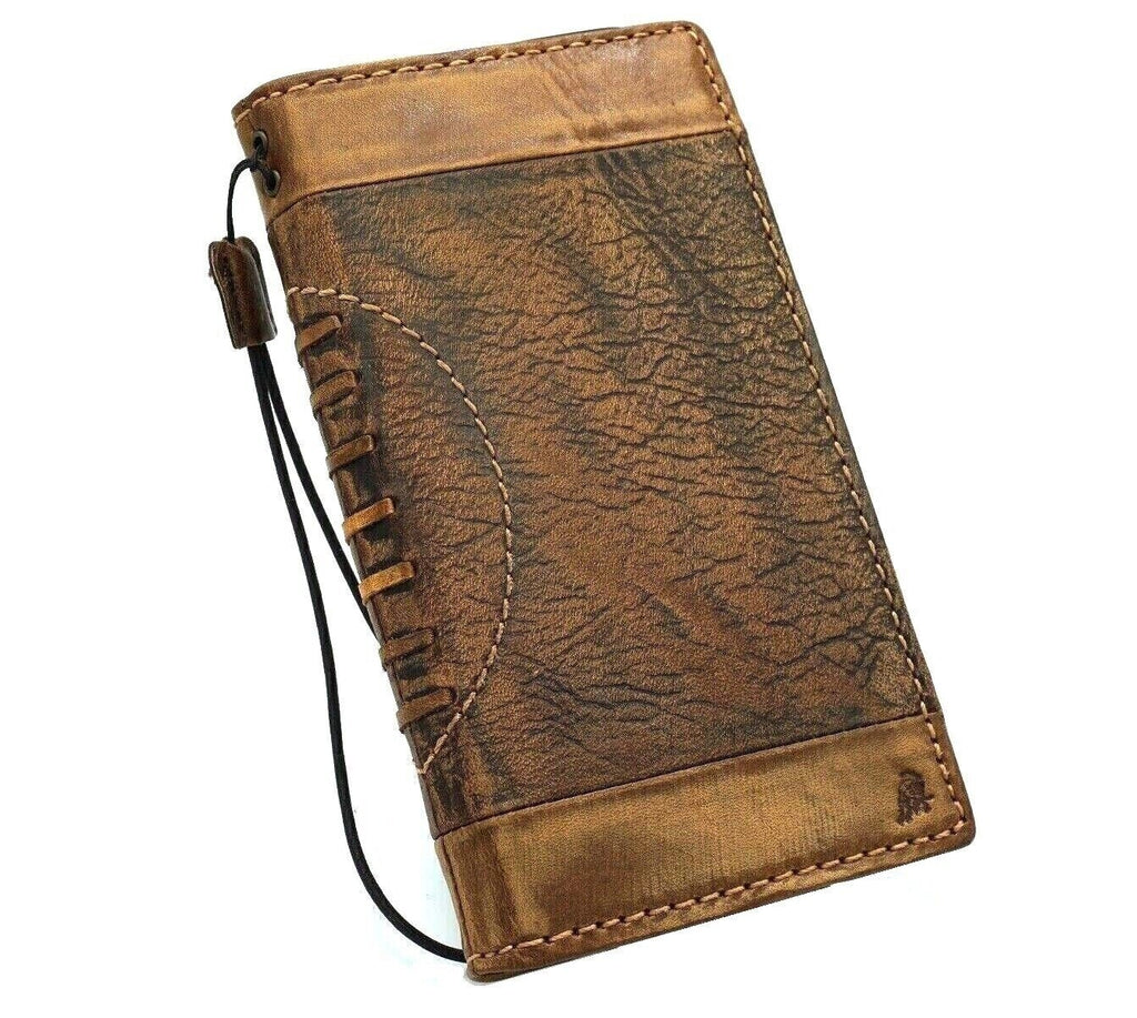 Handmade Leather iPhone Wallet Case: Vintage Book Design