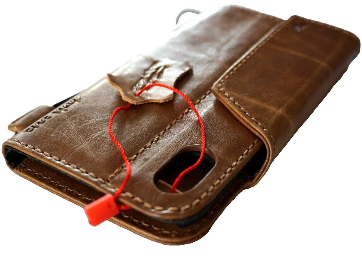 Handmade Leather iPhone Wallet Case: Vintage Art Design