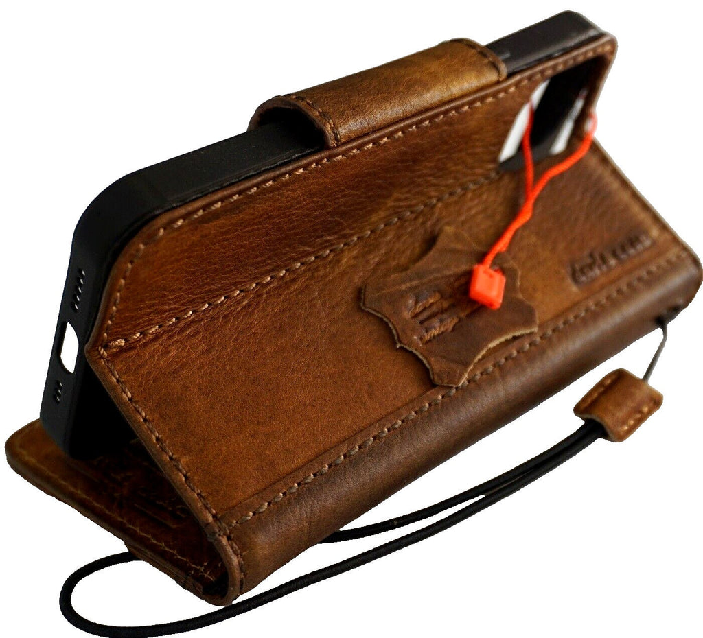 Leather iPhone Wallet Case: Paw Print, Vintage Book Style