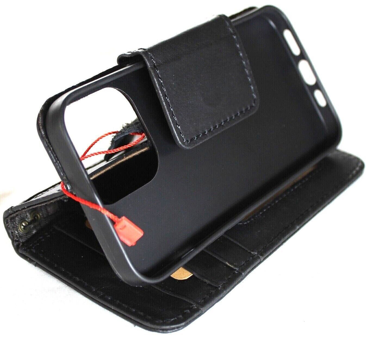 Vintage Leather iPhone Wallet Case: ID Window, Card Slots