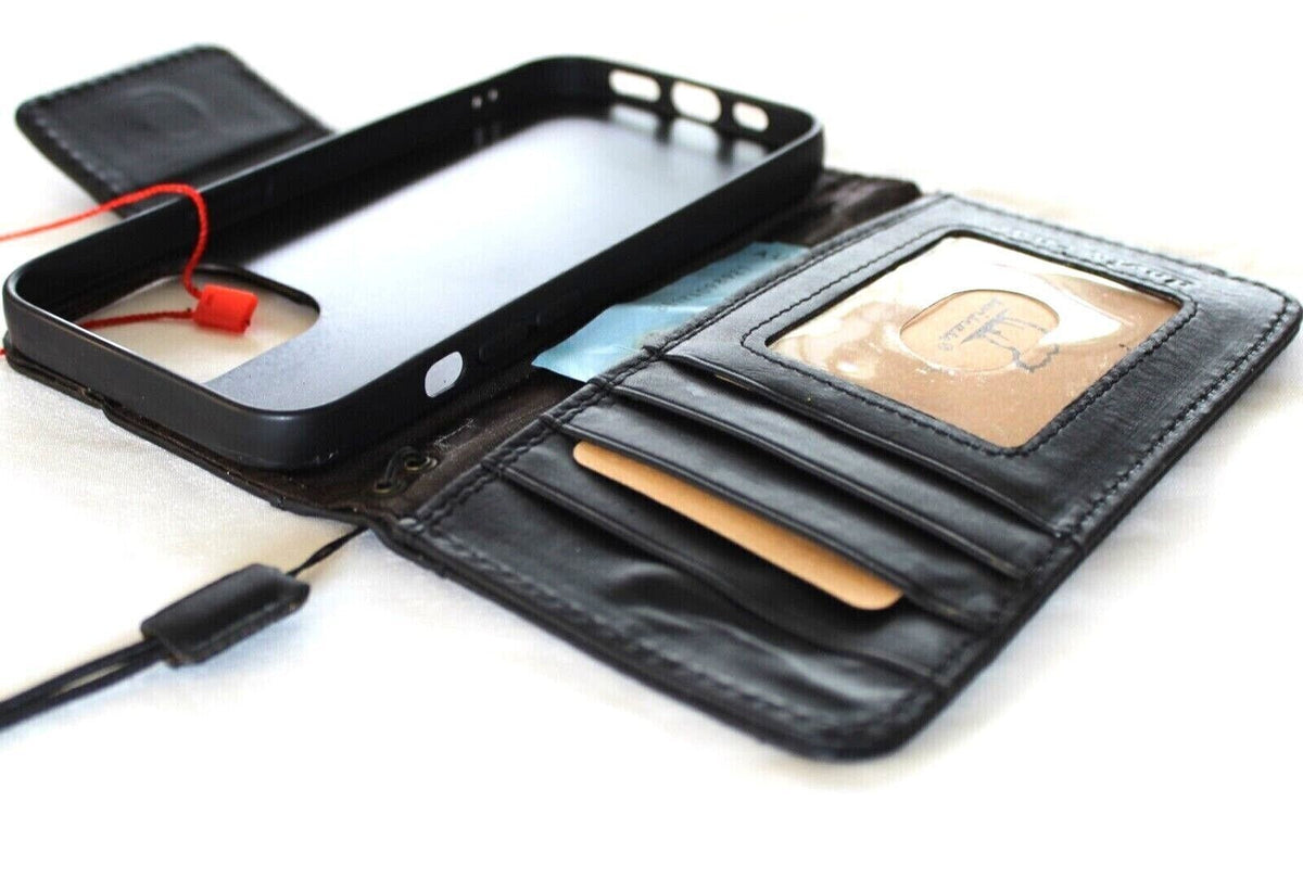 Vintage Leather iPhone Wallet Case: ID Window, Card Slots