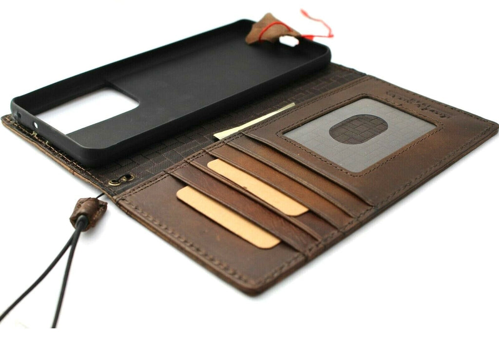 Handmade Leather Wallet Case: Samsung Galaxy, Bear Paw Design