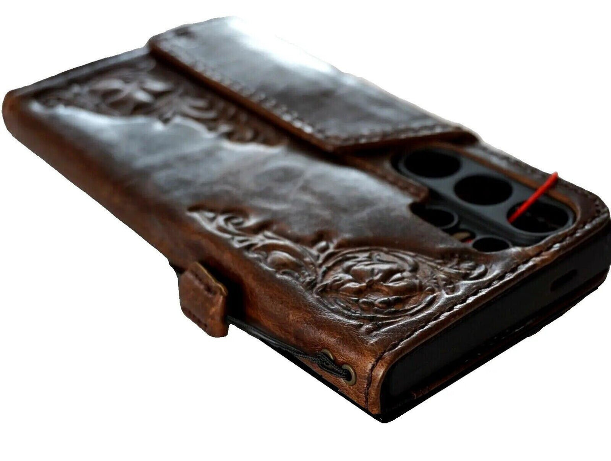 Vintage Style Leather iPhone Wallet Case with ID Window