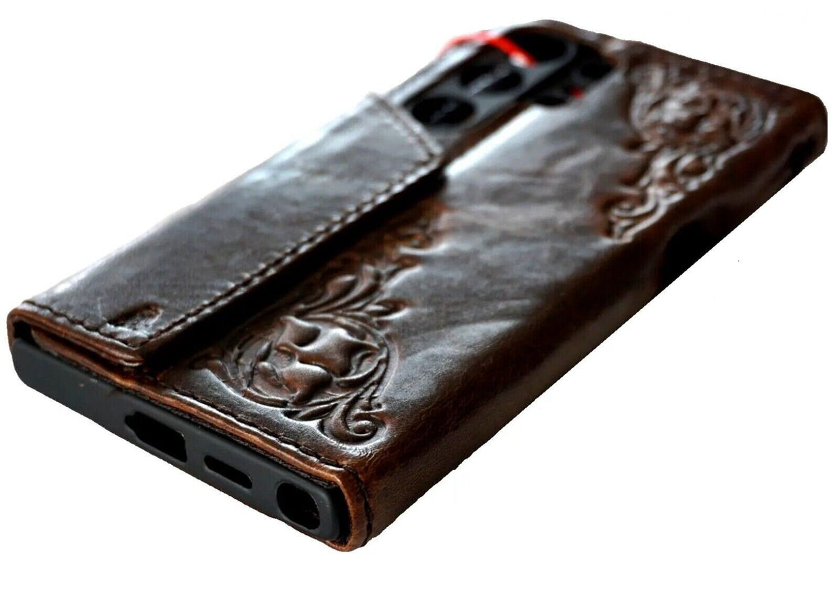 Vintage Style Leather iPhone Wallet Case with ID Window