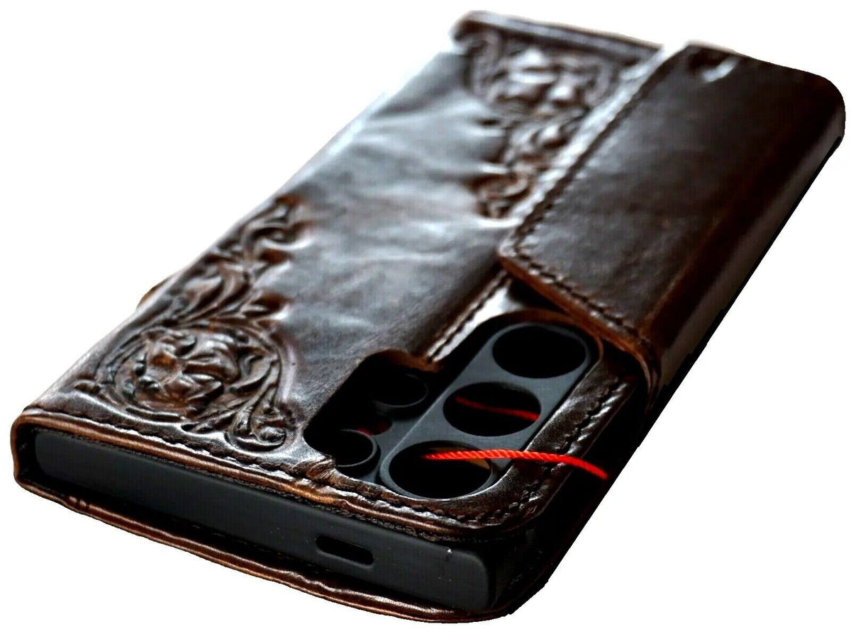 Vintage Style Leather iPhone Wallet Case with ID Window