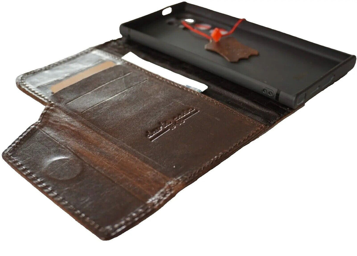 Vintage Style Leather iPhone Wallet Case with ID Window
