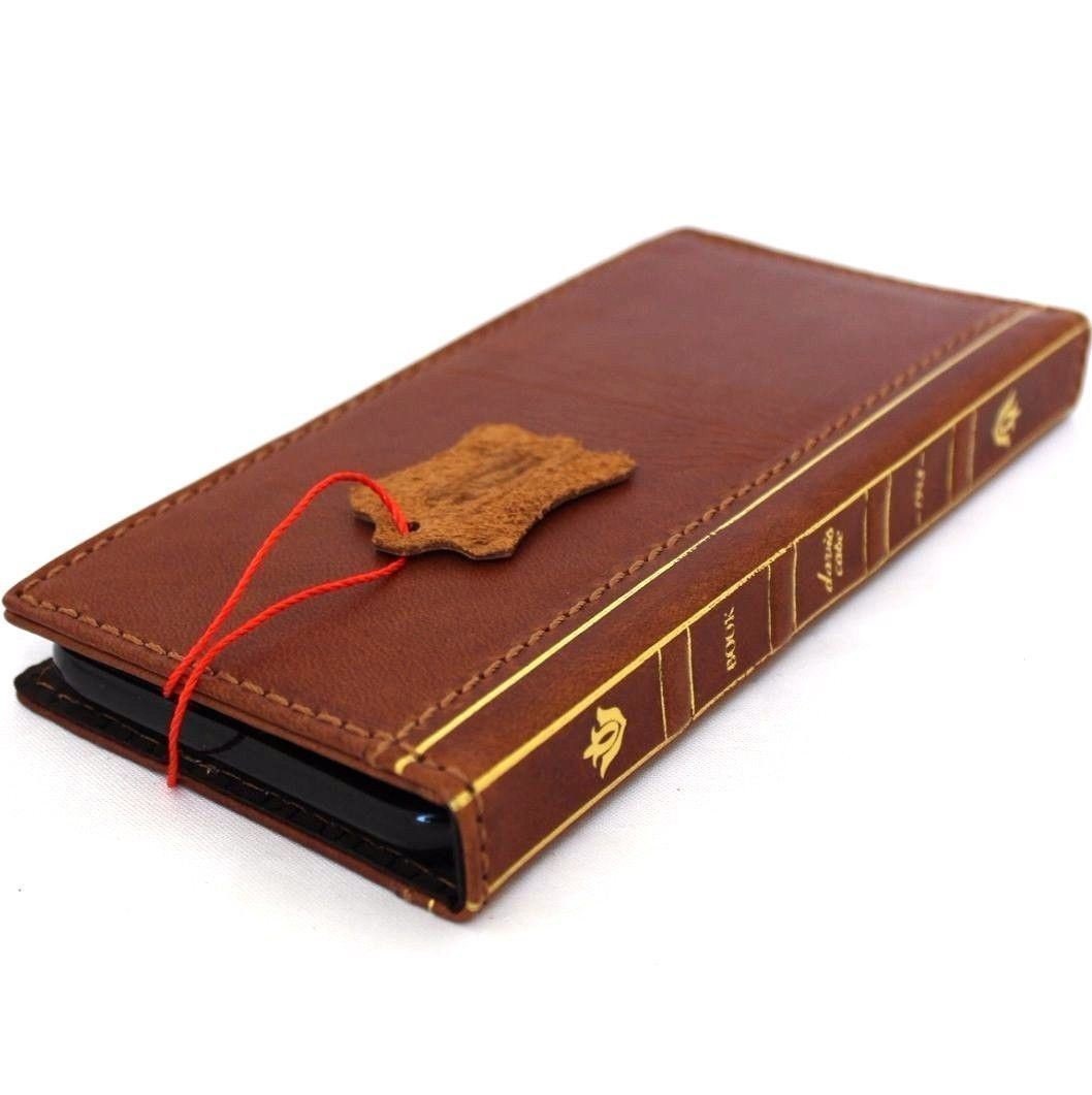 Handmade Leather Wallet Case for Google Pixel: Vintage Book Design