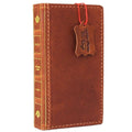 Handmade Leather Wallet Phone Case: Book Design, Card Slots