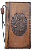 Handmade Leather Wallet Case for Google Pixel: Vintage Buddha Design