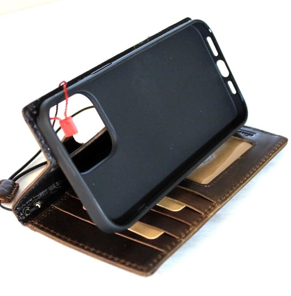 Genuine Leather iPhone Wallet Case: Personalized Year Stamp
