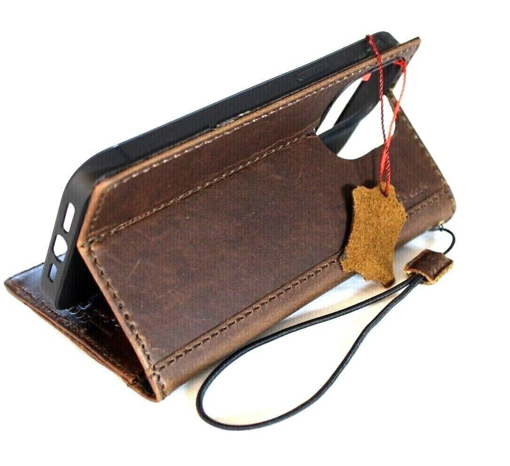 Genuine Leather iPhone Wallet Case: Personalized Year Stamp
