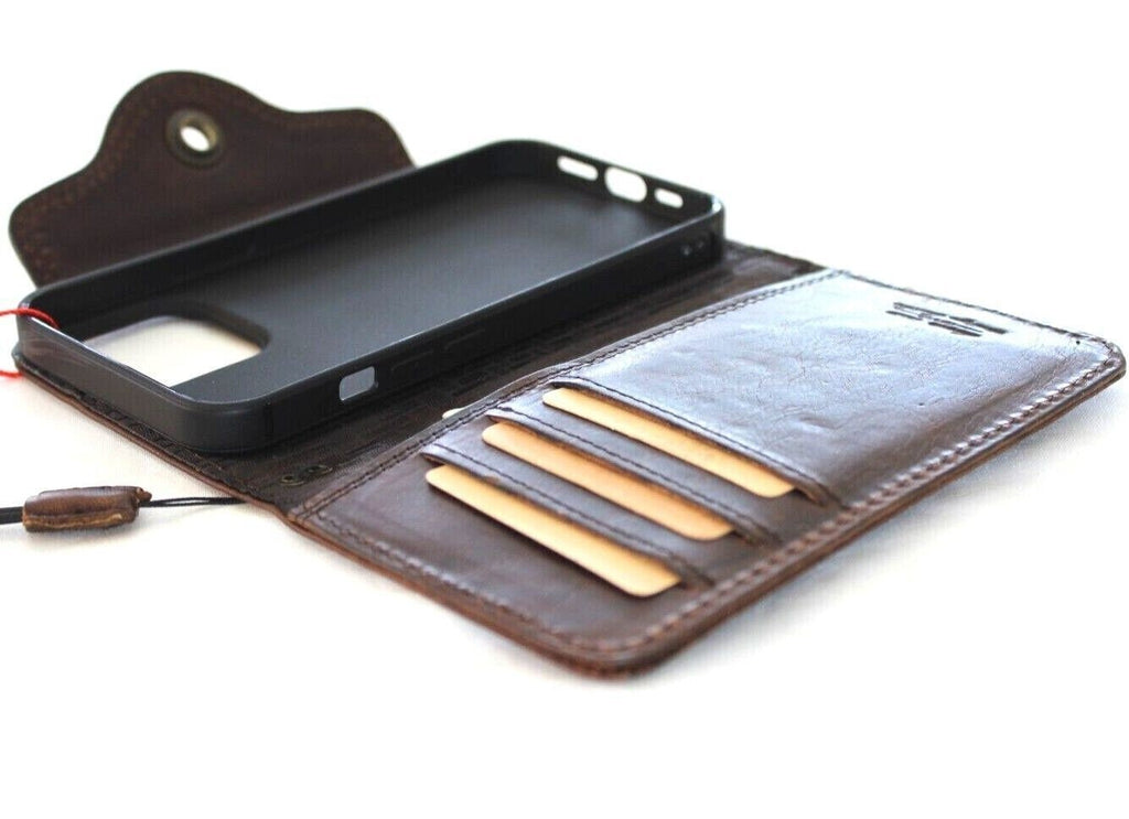 Leather iPhone Wallet Case: Dog Paw Print, Card Slots