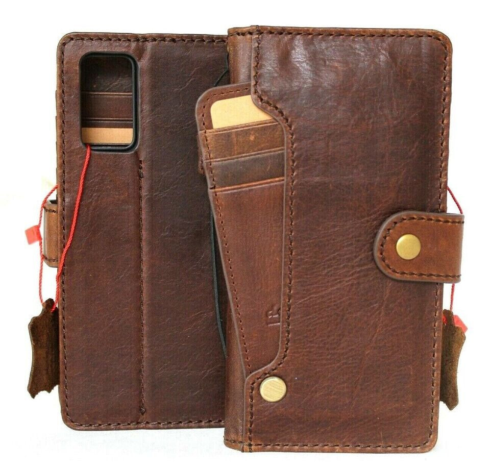 Handmade Leather Wallet Case for OnePlus: Card Slots, Wireless Charge