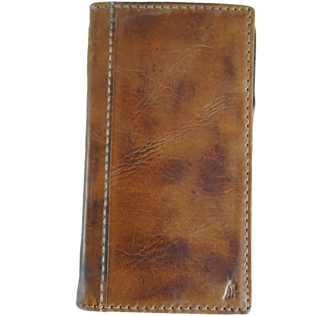 Genuine Leather Galaxy Wallet Case: Vintage Book Style, Card Slots