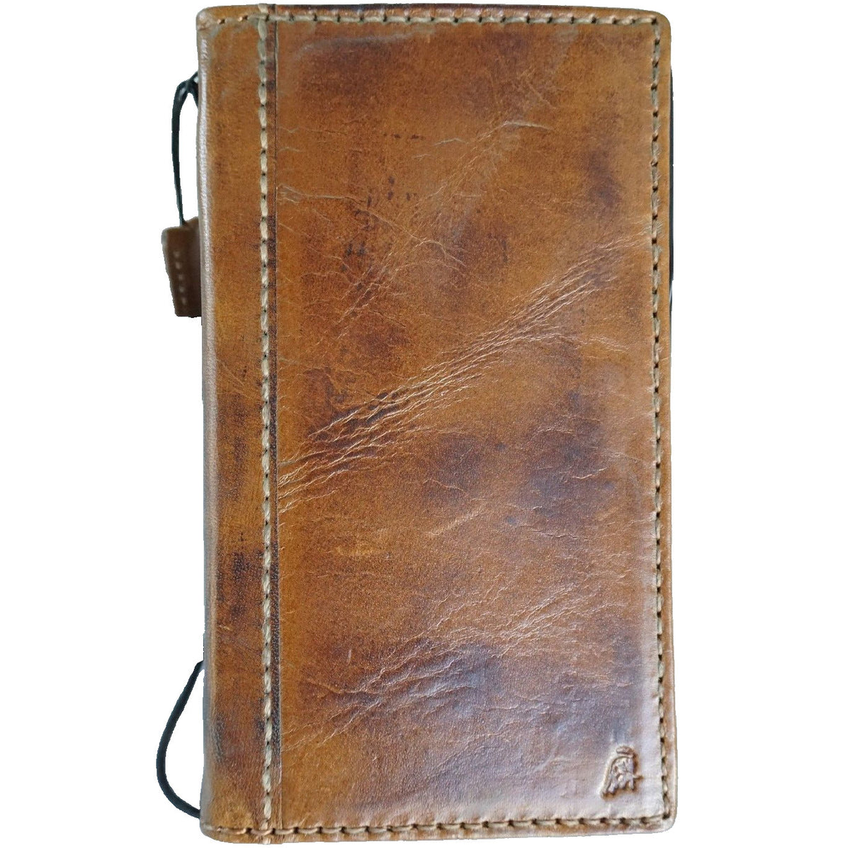 Handmade Leather iPhone Wallet Case: Vintage Book Design