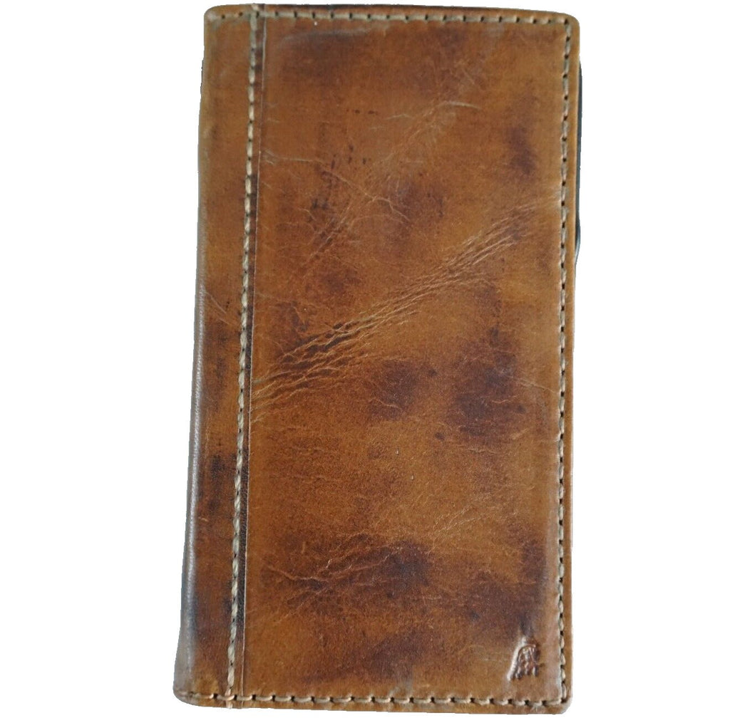 Handmade Leather iPhone Wallet Case: Vintage Book Design