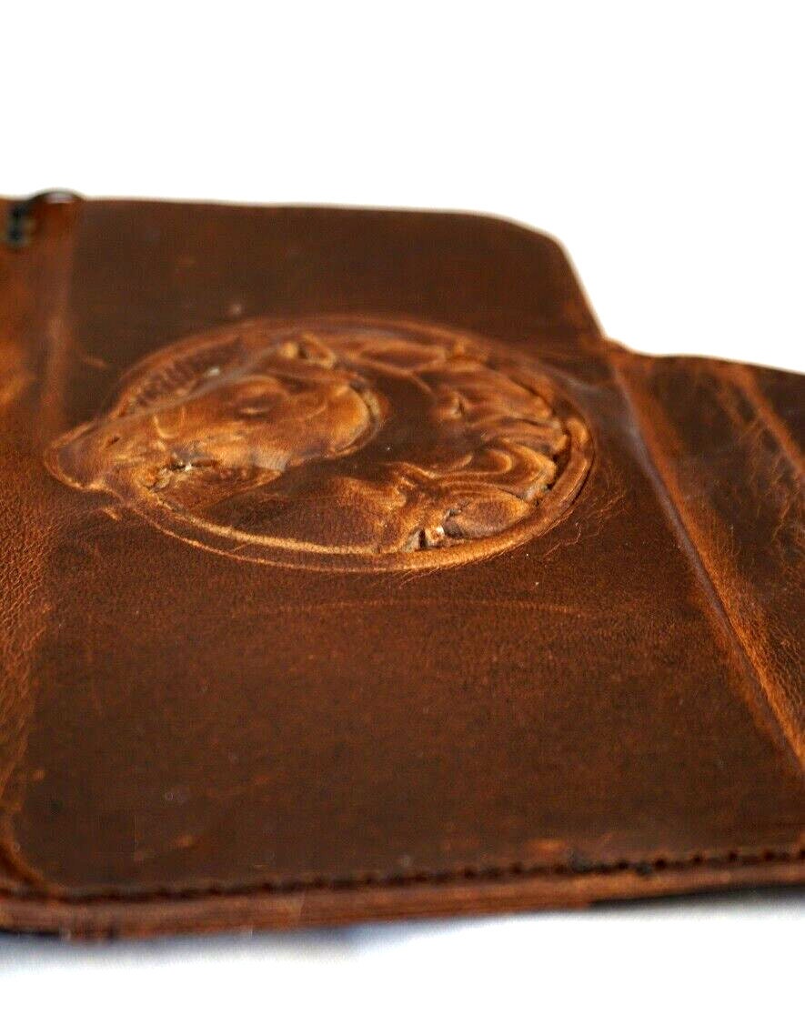 Vintage Leather Google Pixel Wallet Case: Stamped Horse Design