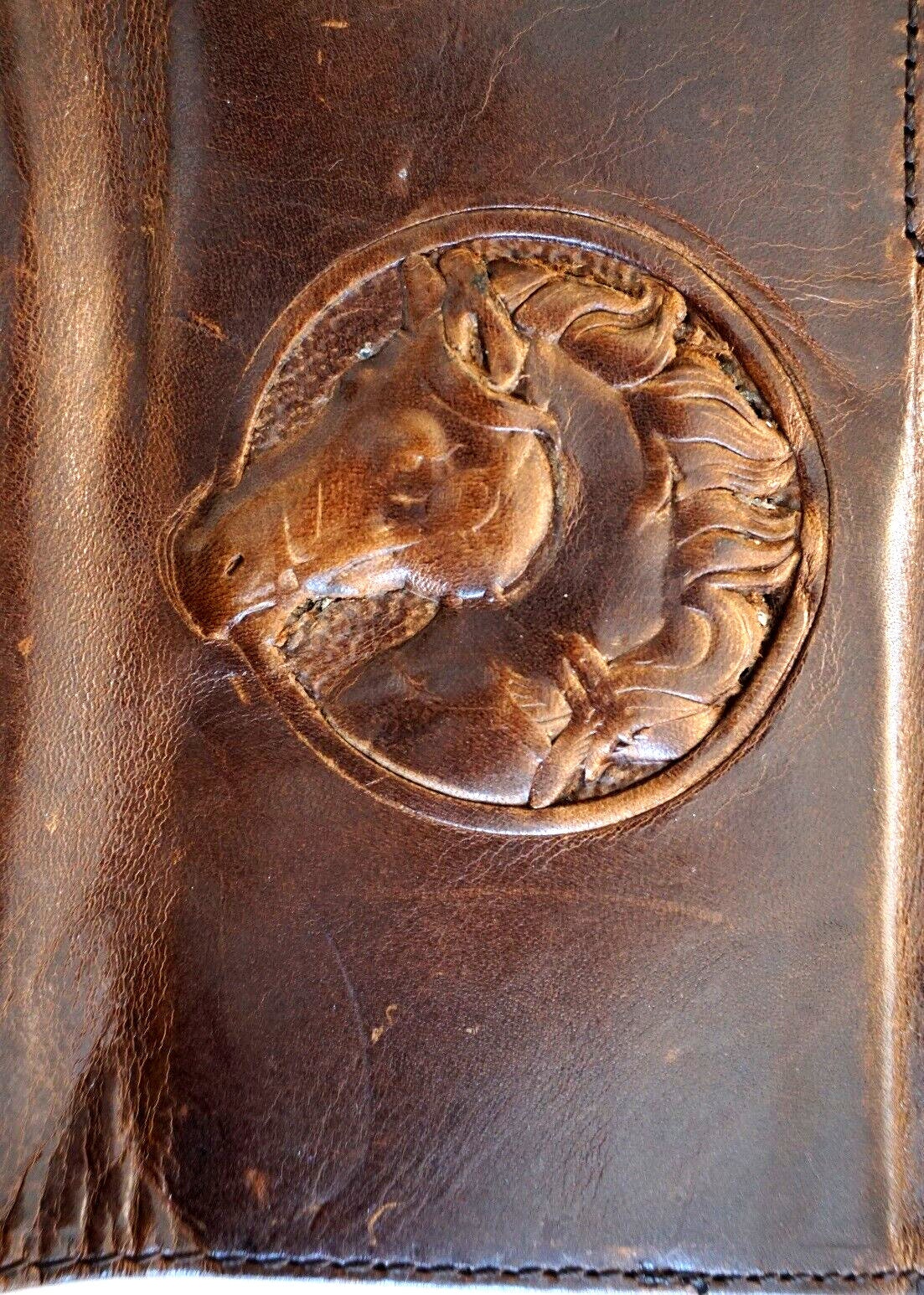 Vintage Leather Google Pixel Wallet Case: Stamped Horse Design
